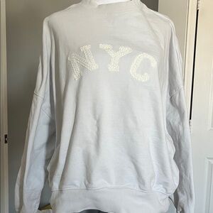 Forever 21 White Crew Neck Sweater